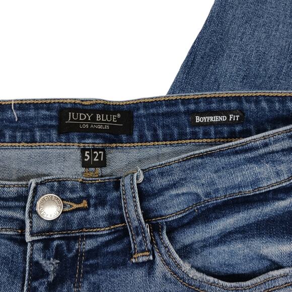J1046 GUC Judy Blue Destroyed Boyfriend Fit Jeans size 5/27 - Picture 6 of 7